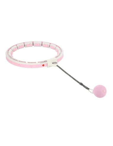 HULA HOOP HHW06 PINK WITH A GRAVITY BALL AND COUNTER HMS + WAIST SUPPORT BR163 BLACK PLUZ SIZE