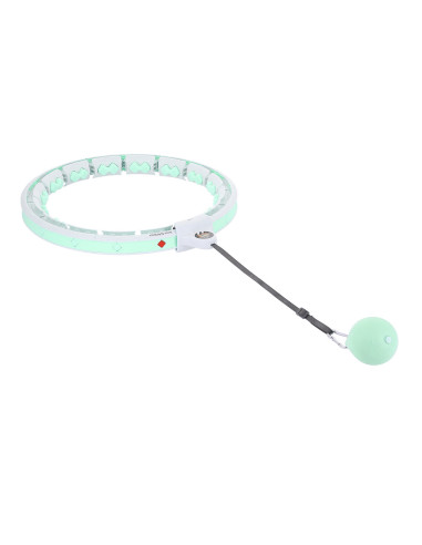 HULA HOOP HHW06 GREEN WITH A GRAVITY BALL AND COUNTER HMS + WAIST SUPPORT BR163 BLACK PLUZ SIZE