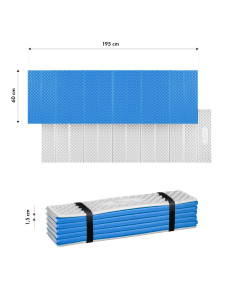 FALTBARE TOURISTENMATTE MIT ALUMINIUMRAND + XPE 195 CM BLAU NILS CAMP