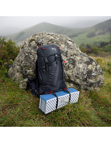 FALTBARE TOURISTENMATTE MIT ALUMINIUMRAND + XPE 195 CM BLAU NILS CAMP