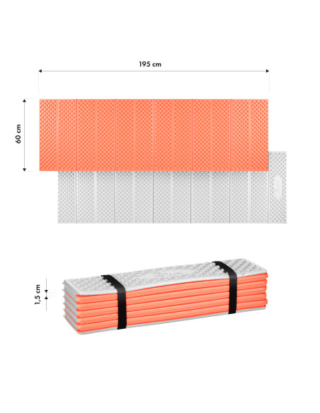 FALTBARE TOURISTENMATTE MIT ALUMINIUMRAND + XPE 195 CM ORANGE NILS CAMP