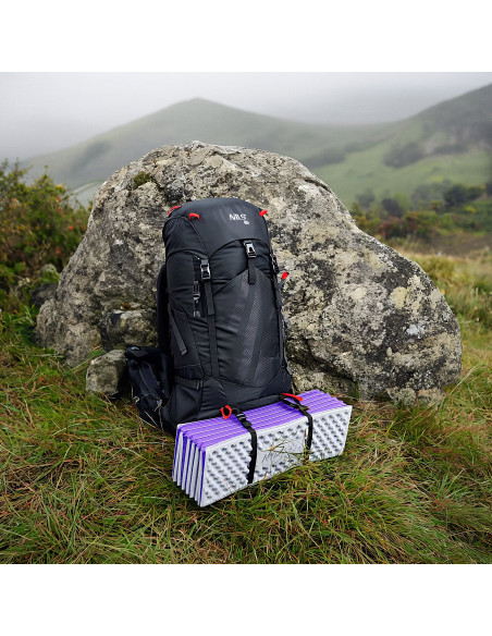 FALTBARE TOURISTENMATTE MIT ALUMINIUMRAND + XPE 195 CM LILA NILS CAMP