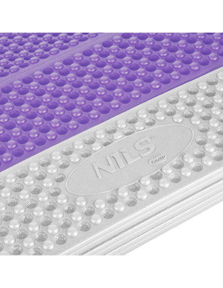 FALTBARE TOURISTENMATTE MIT ALUMINIUMRAND + XPE 195 CM LILA NILS CAMP