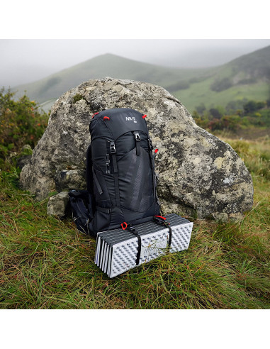 FALTBARE TOURISTENMATTE MIT ALUMINIUMRAND + XPE 195 CM SCHWARZ NILS CAMP