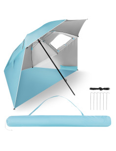 SONNENSCHIRM/STRANDschirm 2IN1 XXL 240 CM BLAU NILS
