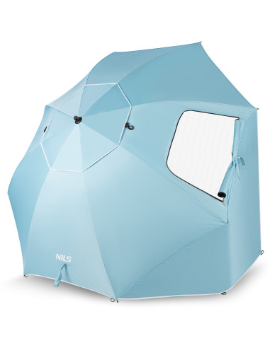 SONNENSCHIRM/STRANDschirm 2IN1 XXL 240 CM BLAU NILS