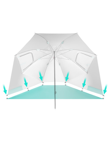 SONNENSCHIRM/STRANDschirm 2IN1 XXL 240 CM GRÜN NILS