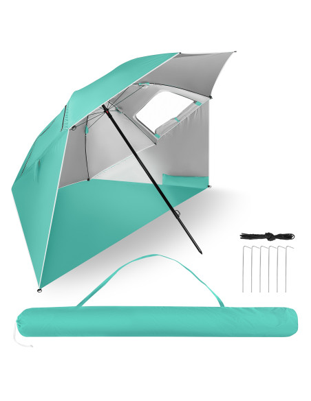 SONNENSCHIRM/STRANDschirm 2IN1 XXL 240 CM GRÜN NILS