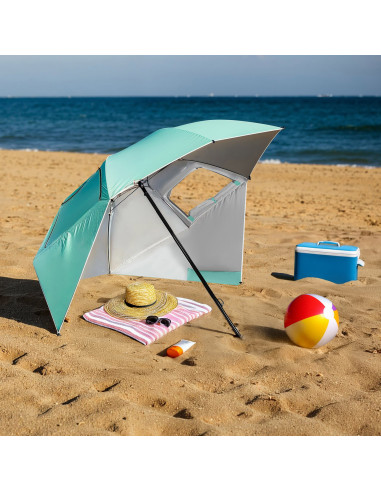 SONNENSCHIRM/STRANDschirm 2IN1 XXL 240 CM GRÜN NILS