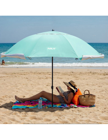 SONNENSCHIRM/STRANDschirm 2IN1 XXL 240 CM GRÜN NILS