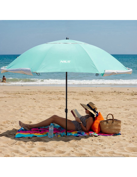 SONNENSCHIRM/STRANDschirm 2IN1 XXL 240 CM GRÜN NILS