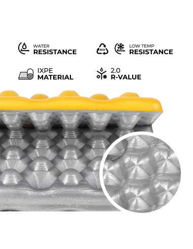 CAMPING-SITZMATTE MIT ALUMINIUMKANTEN + IXPE 40 CM GELB NILS CAMP