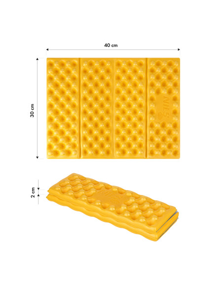 CAMPING-SITZMATTE MIT ALUMINIUMKANTEN + IXPE 40 CM GELB NILS CAMP