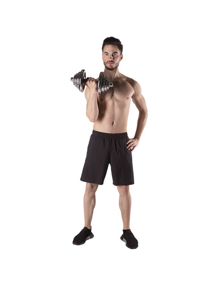 KURZHANTEL-LANGHANTEL IM KOFFER CHROM 2x25 KG HMS