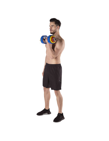 KURZHANTEL-LANGHANTEL IM KOFFER BUNT 2x10 KG HMS