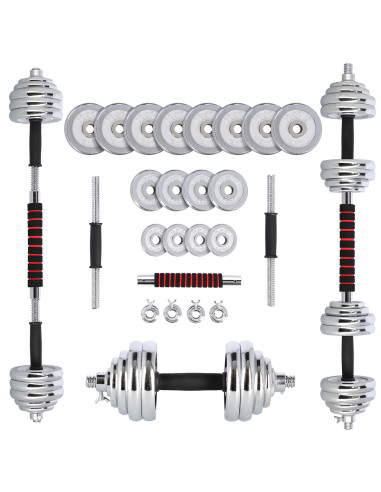 VERSTELLBARE CHROM HANTELN IM KOFFER 30KG HMS