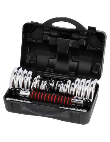 VERSTELLBARE CHROM HANTELN IM KOFFER 30KG HMS