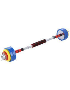 KURZHANTEL-LANGHANTEL IM KOFFER BUNT 2x10 KG HMS 2