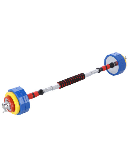 KURZHANTEL-LANGHANTEL IM KOFFER BUNT 2x10 KG HMS