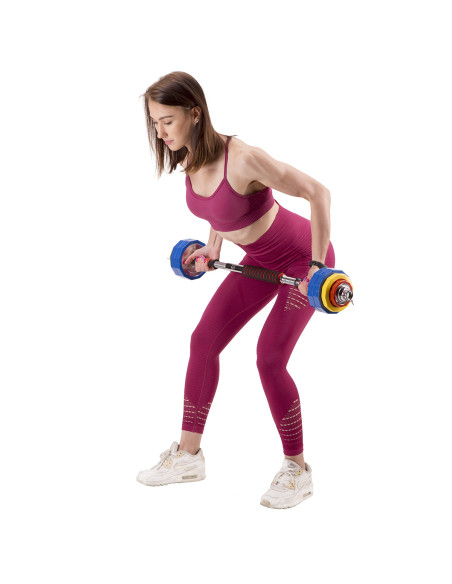 KURZHANTEL-LANGHANTEL IM KOFFER BUNT 2x10 KG HMS