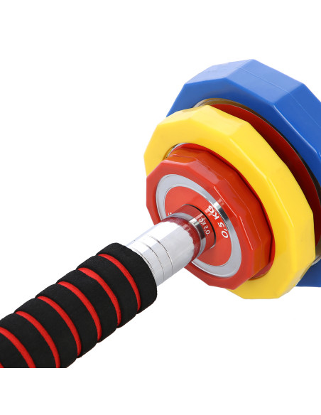 KURZHANTEL-LANGHANTEL IM KOFFER BUNT 2x10 KG HMS