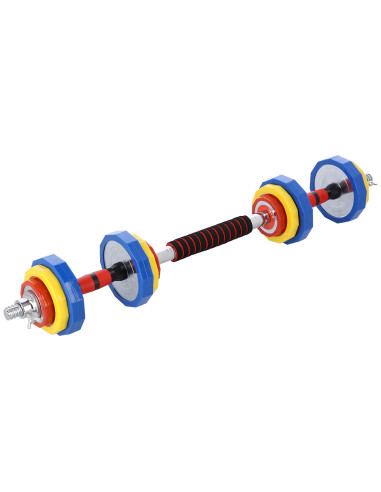 KURZHANTEL-LANGHANTEL IM KOFFER BUNT 2x10 KG HMS