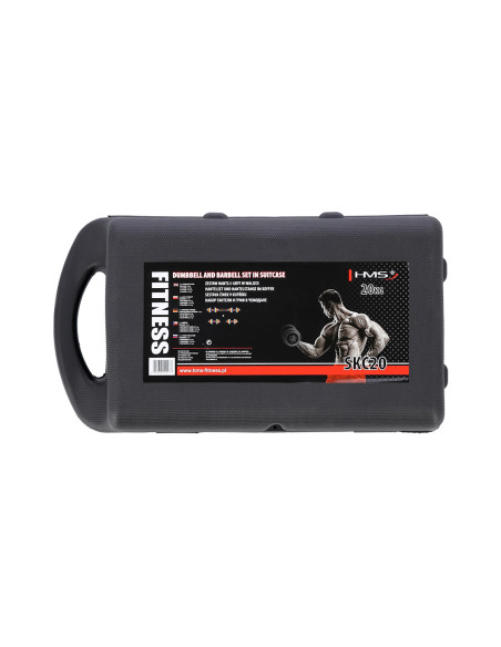 KURZHANTEL-LANGHANTEL IM KOFFER BUNT 2x10 KG HMS