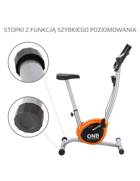 SILVER-ORANGE MECHANISCHER HEIMTRAINER ONE FITNESS