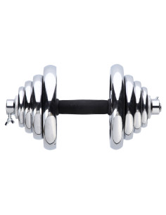 KURZHANTELN-LANGHANTEL GERADE UND CURLSTANGE IM KOFFER CHROM 55KG HMS