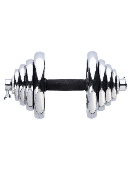 KURZHANTELN-LANGHANTEL GERADE UND CURLSTANGE IM KOFFER CHROM 55KG HMS