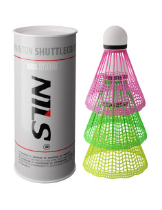 BADMINTONBÄLLE NYLON MULTICOLOR 3 STK. NILS 2