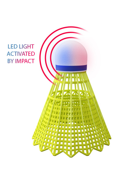 BADMINTONBÄLLE NYLON LED MULTICOLOR VERPACKUNG 3 ST. NILS