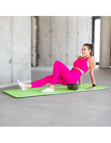 SCHWARZ-GELB MASSAGE-SET FITNESSROLLE / MASSAGEBÄLLE (4 Stk.) HMS