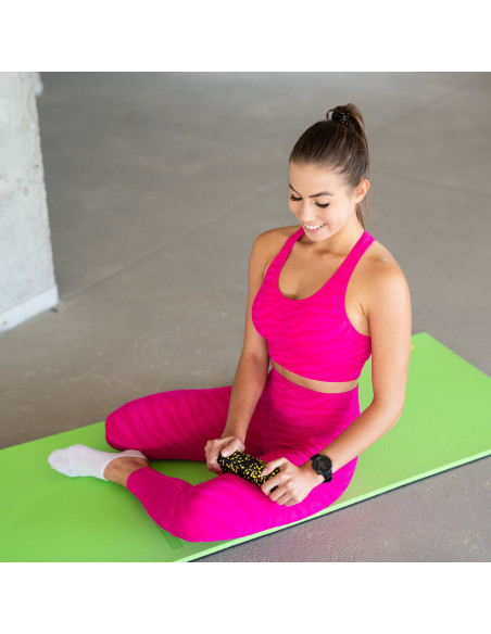 SCHWARZ-GELB MASSAGE-SET FITNESSROLLE / MASSAGEBÄLLE (4 Stk.) HMS