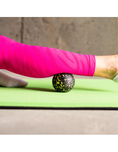 SCHWARZ-GELB MASSAGE-SET FITNESSROLLE / MASSAGEBÄLLE (4 Stk.) HMS