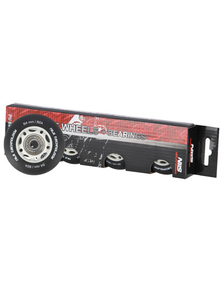 64x24 82A SCHWARZ MATT (4 St.) + ABEC-9 (8 St.) SET NILS EXTREME