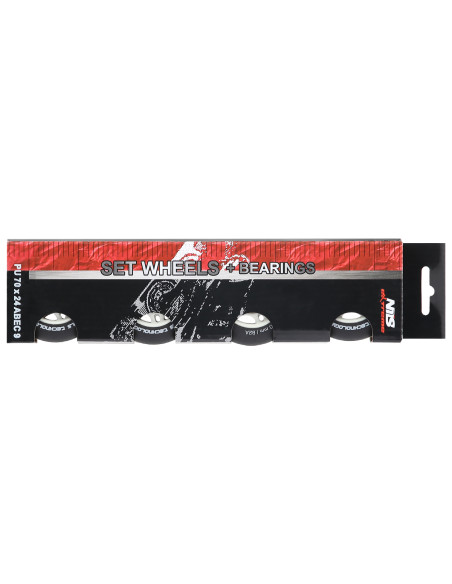 70x24 82A SCHWARZ MATT (4 St.) + ABEC-9 (8 St.) SET NILS EXTREME