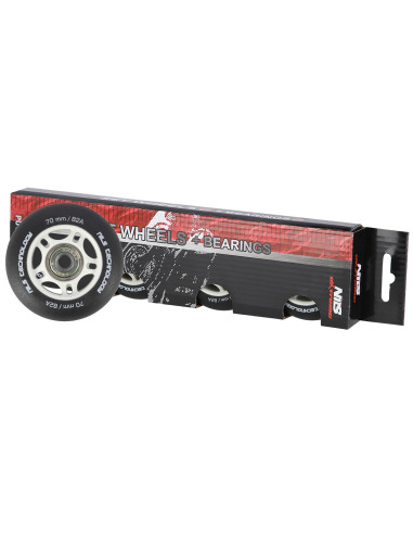 70x24 82A SCHWARZ MATT (4 St.) + ABEC-9 (8 St.) SET NILS EXTREME