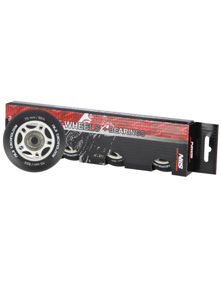 70x24 82A SCHWARZ MATT (4 St.) + ABEC-9 (8 St.) SET NILS EXTREME