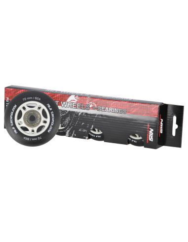 72x24 82A SCHWARZ MATT (4 St.) + ABEC-9  (8 St.) SET NILS EXTREME