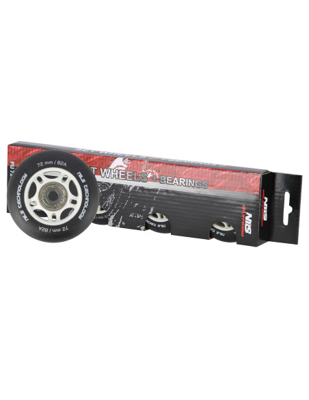 72x24 82A SCHWARZ MATT (4 St.) + ABEC-9  (8 St.) SET NILS EXTREME