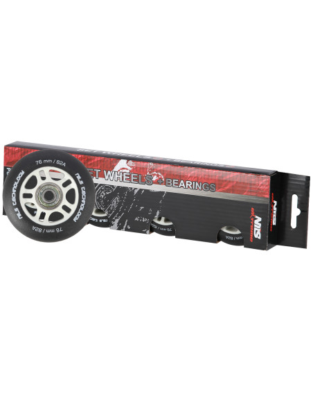 76x24 82A SCHWARZ MATT (4 STK.) + ABEC-9 (8 STK.) SET NILS EXTREME