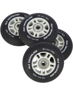 84x24 82A SCHWARZ MATT (4 STK.) + ABEC-9 CHROME (8 STK.) SET NILS EXTREME 2