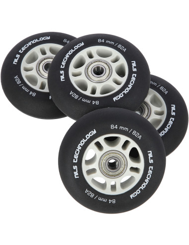 84x24 82A SCHWARZ MATT (4 STK.) + ABEC-9 CHROME (8 STK.) SET NILS EXTREME