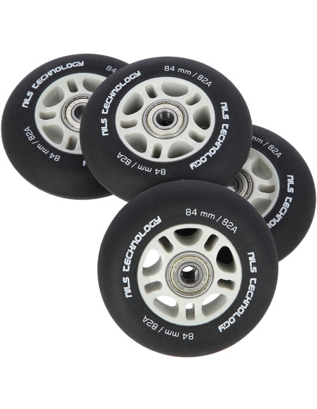 84x24 82A SCHWARZ MATT (4 STK.) + ABEC-9 CHROME (8 STK.) SET NILS EXTREME