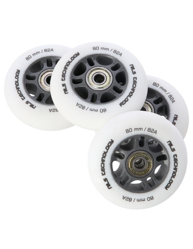 80x24 82A WEIß MATT (4 STK.) + ABEC-9 (8 STK.) SET NILS EXTREME