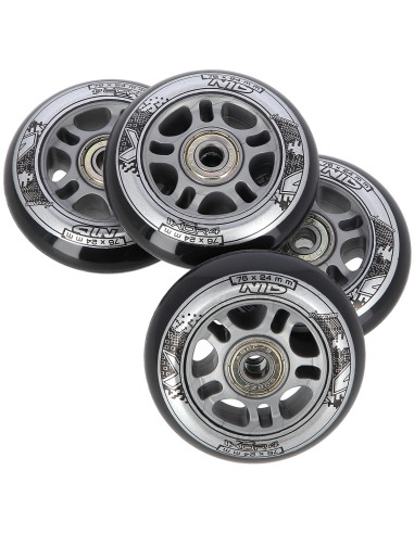 76x24 82A SCHWARZ (4 STK.) + ABEC-9 (8 STK.) SET NILS EXTREME