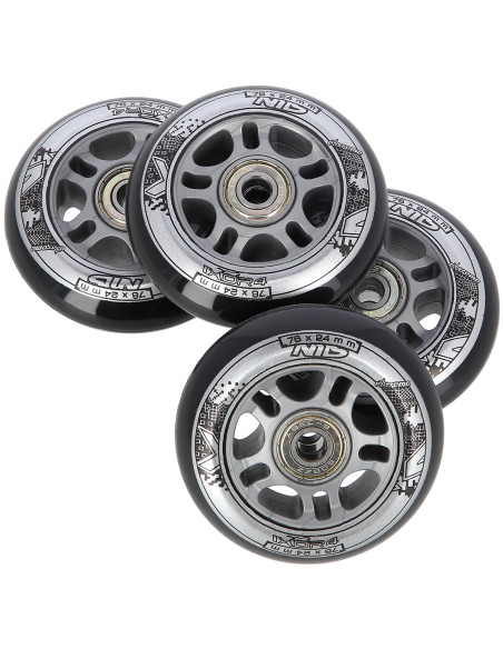 76x24 82A SCHWARZ (4 STK.) + ABEC-9 (8 STK.) SET NILS EXTREME