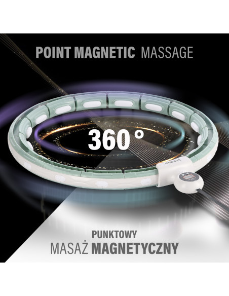 HULA-HOOP-REIFEN GREEN MIT MAGNETEN UND SCHWERKRAFTBALL + ZÄHLER HMS