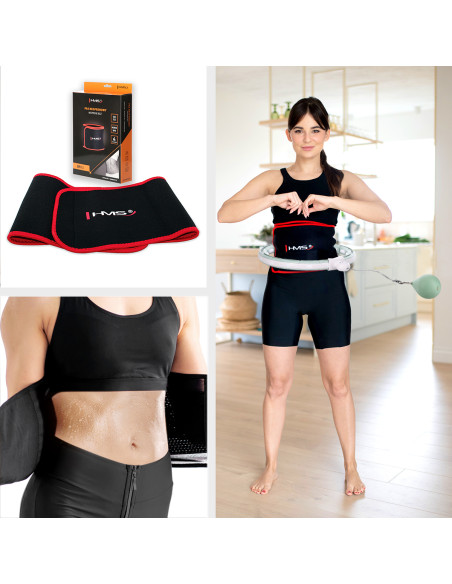 HHM15 HULA-HOOP-REIFEN GREEN MIT MAGNETEN UND ZÄHLER HMS + SLIMMING-GURT BR163 RED